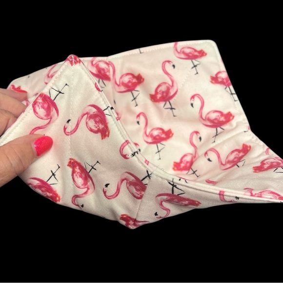 Hand Crafted Bowl Cozy Bowl Holder Microwavable  Cotton Pink Flamingo - Picture 12 of 13